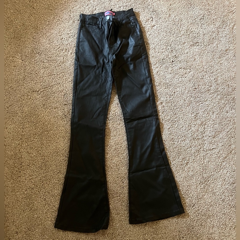 Edikted Black Leather Flares